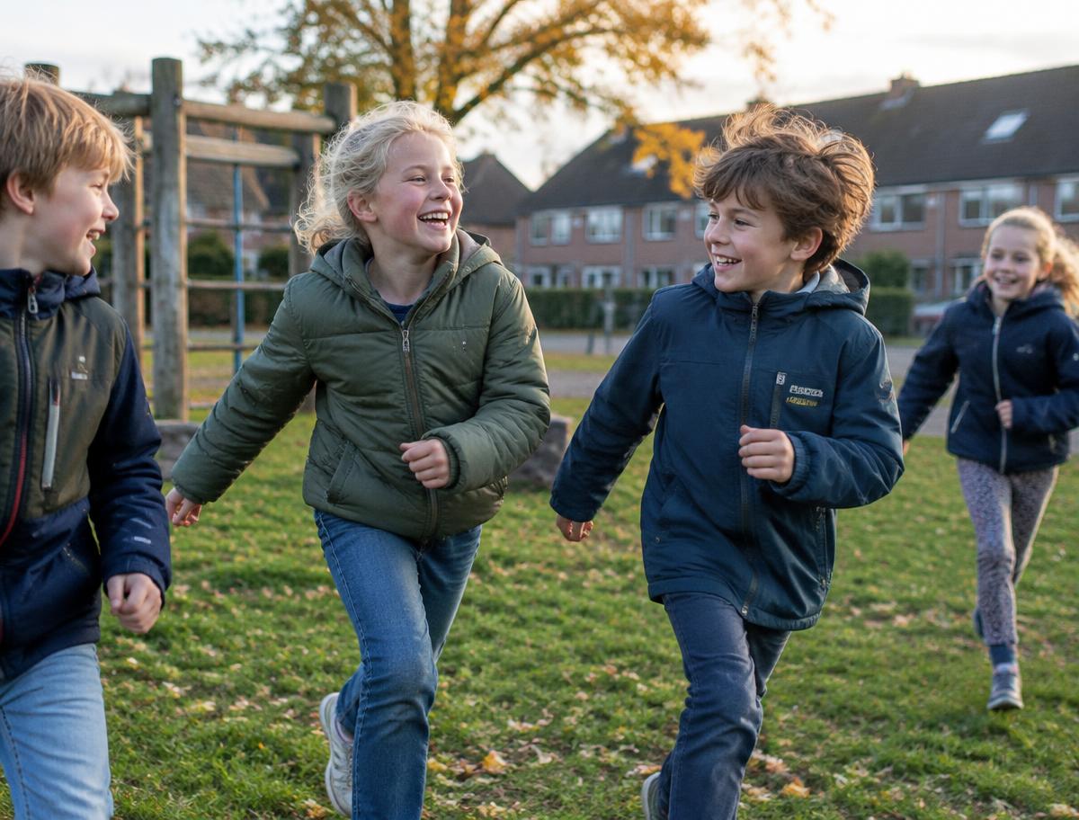 Schoolkinderen spelen buiten (illustratieve foto)